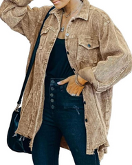 RIVIANA - Vintage Loose Oversized Button Down Jacket