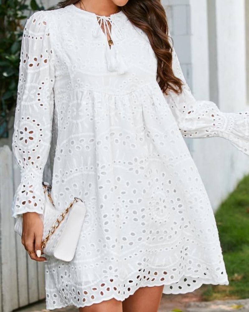 AIRAME - EYELET LACE DRESS