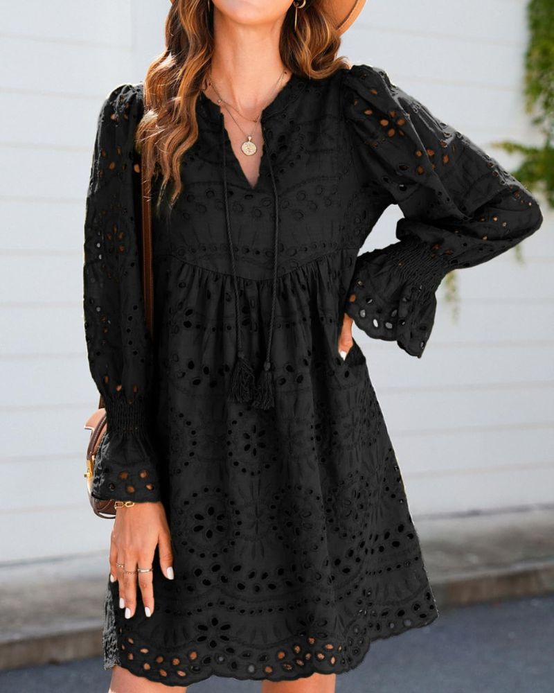 AIRAME - EYELET LACE DRESS