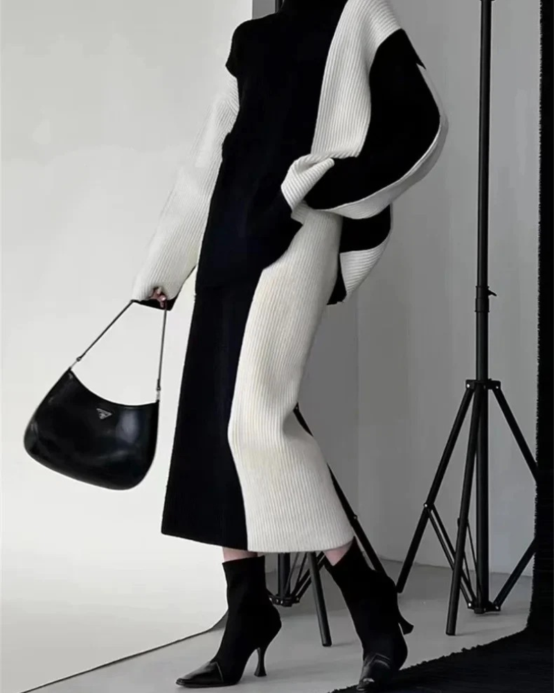 OSORA - Knit sweater and skirt set