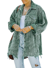 RIVIANA - Vintage Loose Oversized Button Down Jacket