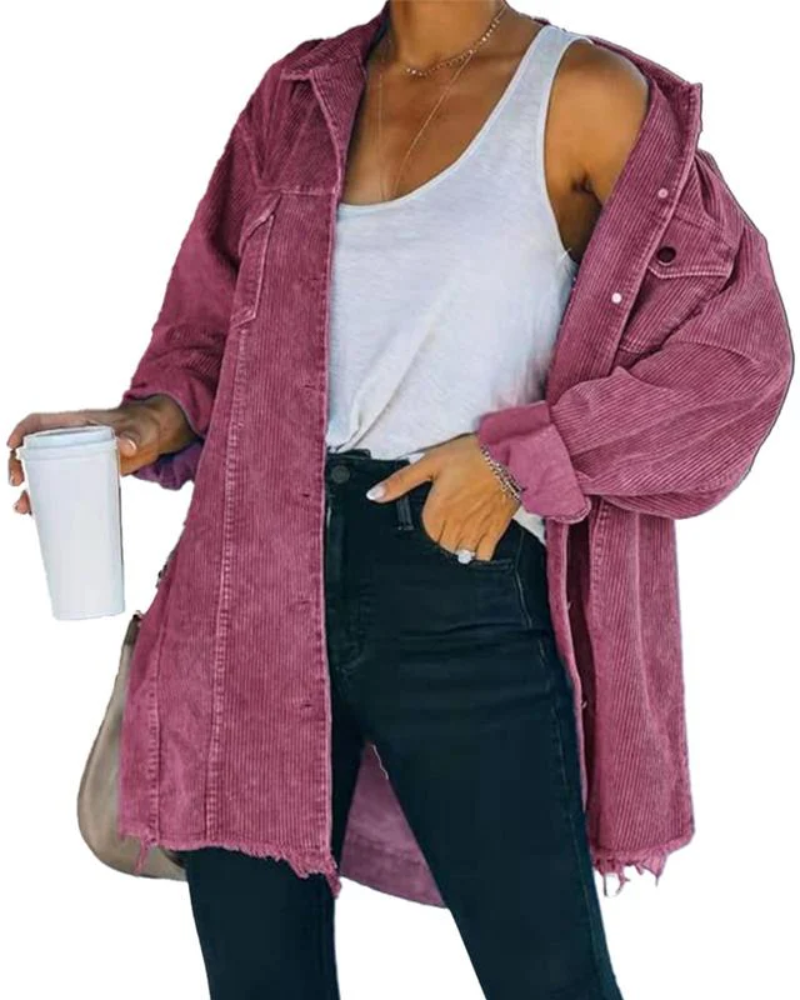 RIVIANA - Vintage Loose Oversized Button Down Jacket