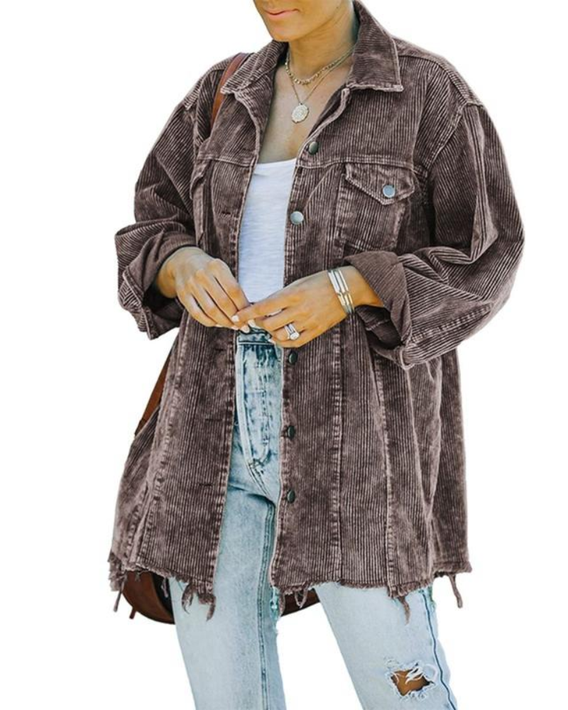 RIVIANA - Vintage Loose Oversized Button Down Jacket