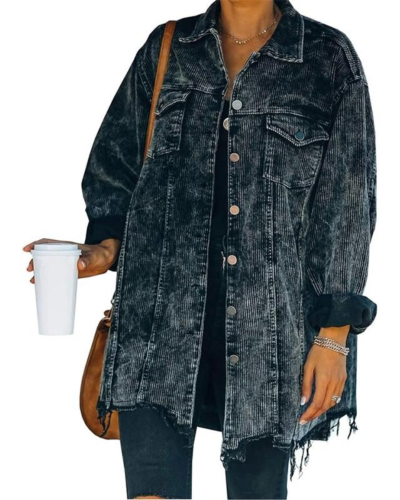 RIVIANA - Vintage Loose Oversized Button Down Jacket