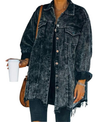 RIVIANA - Vintage Loose Oversized Button Down Jacket