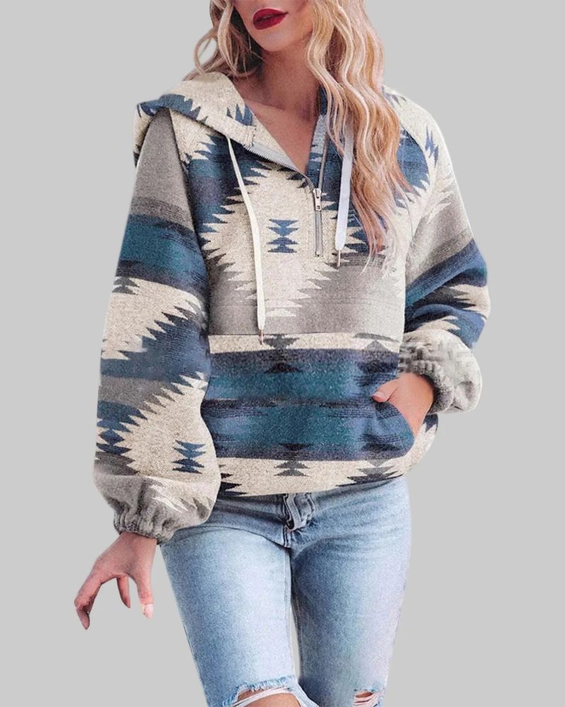 SAKU - Comfy Oversized Zip Up Long Sleeve Hoodie Sweatshirt