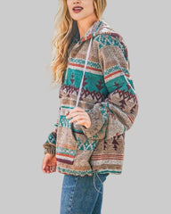 SAKU - Comfy Oversized Zip Up Long Sleeve Hoodie Sweatshirt