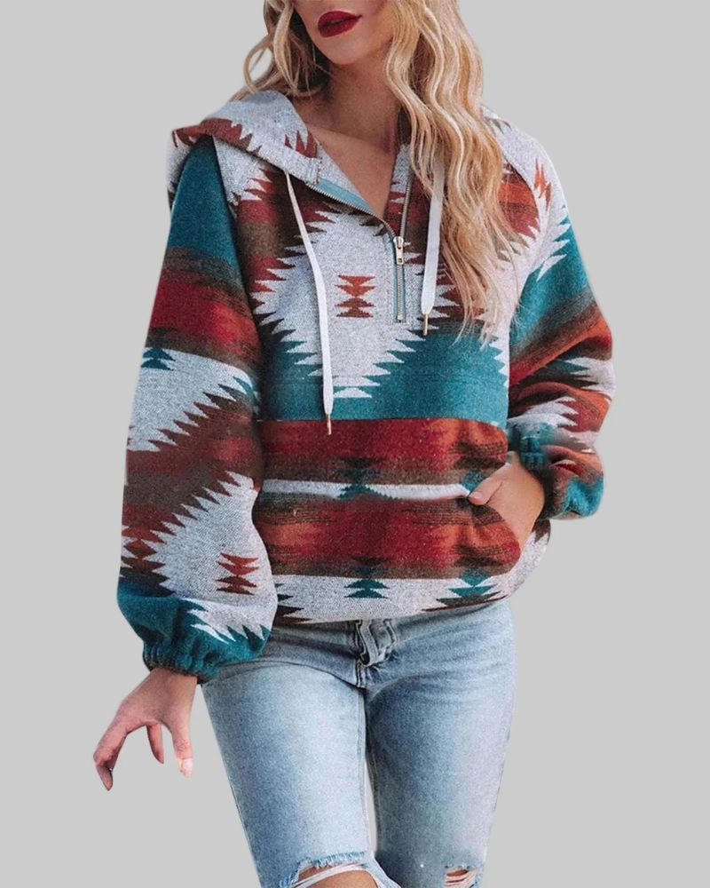 SAKU - Comfy Oversized Zip Up Long Sleeve Hoodie Sweatshirt