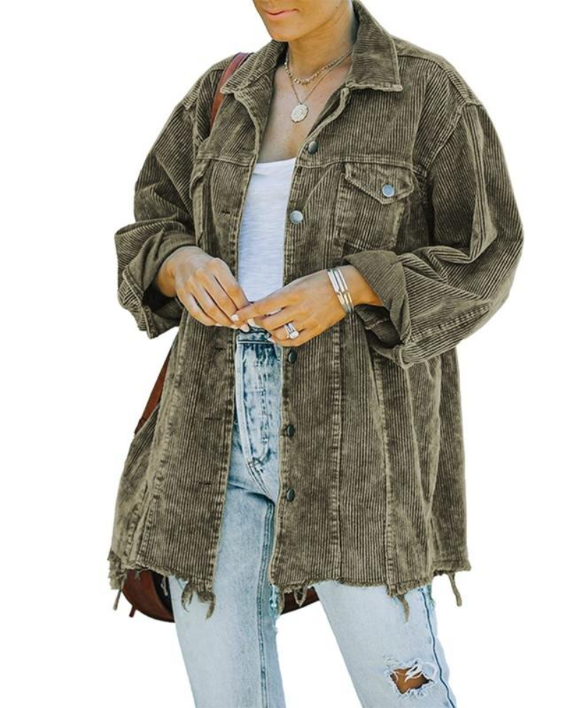RIVIANA - Vintage Loose Oversized Button Down Jacket