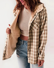 HILARY - Checkered Jacket with Sherpa Lining